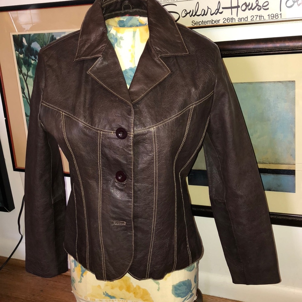 Vintage look leather jacket